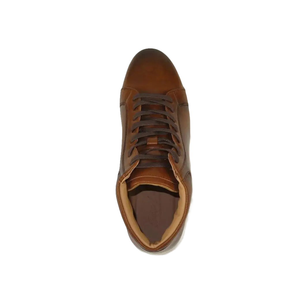 Men's Santino Luciano Ankle High Top Comfort Sneaker Dress Boot S - 2452 Cognac - J.Valintin Men's Wear Legend - S2452 - Cognac - 8.5