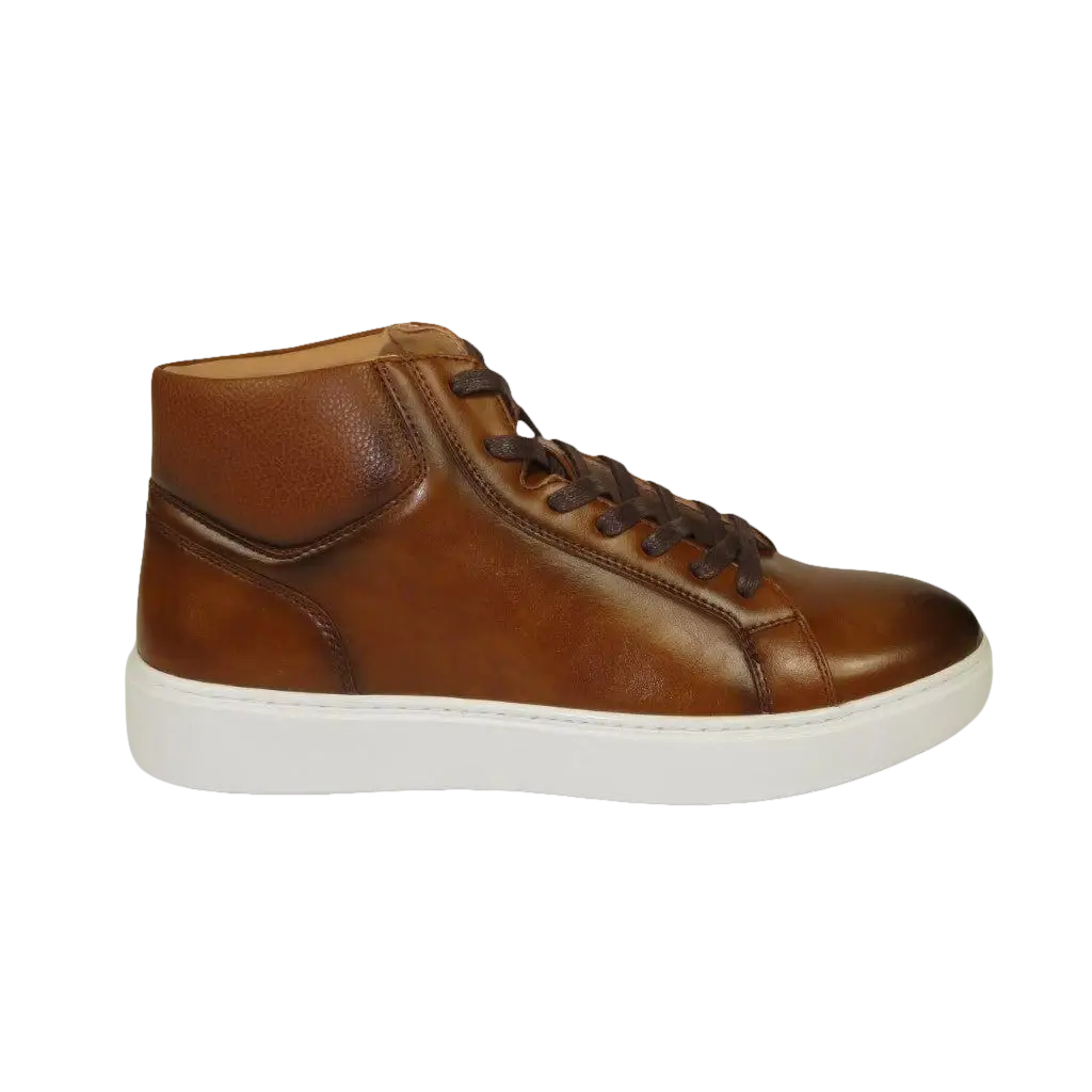 Men's Santino Luciano Ankle High Top Comfort Sneaker Dress Boot S - 2452 Cognac - J.Valintin Men's Wear Legend - S2452 - Cognac - 8.5