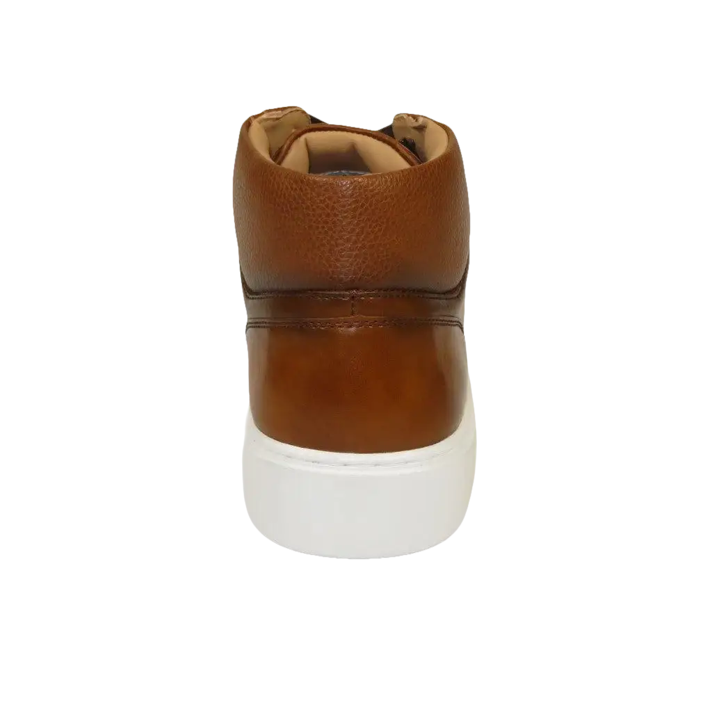 Men's Santino Luciano Ankle High Top Comfort Sneaker Dress Boot S - 2452 Cognac - J.Valintin Men's Wear Legend - S2452 - Cognac - 8.5