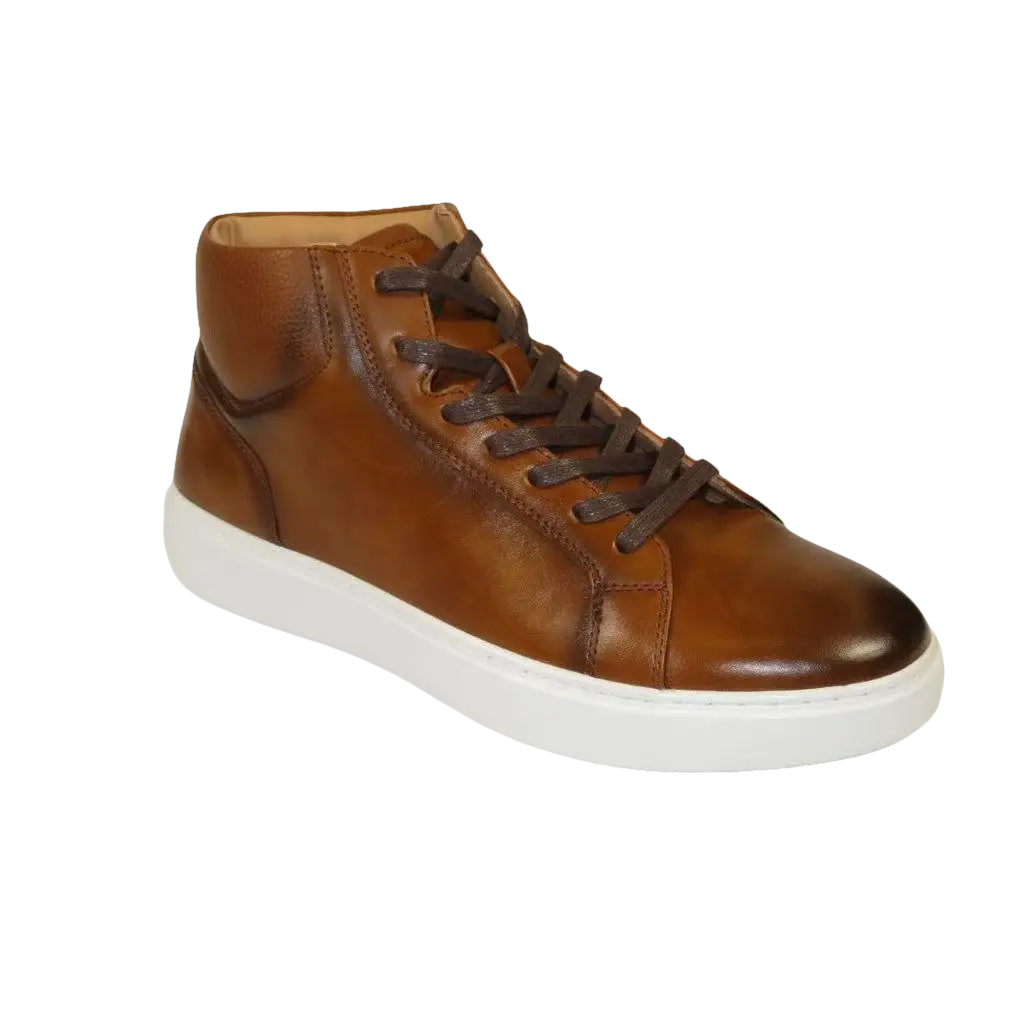 Men's Santino Luciano Ankle High Top Comfort Sneaker Dress Boot S - 2452 Cognac - J.Valintin Men's Wear Legend - S2452 - Cognac - 8.5