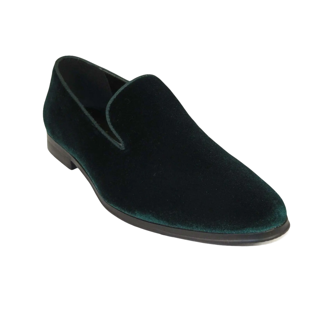 Mens Santino Luciano Shoes Soft Velvet Slip on Loafer Formal C351 Emerald Green - J.Valintin Men's Wear Legend - C351 - Green - 14M