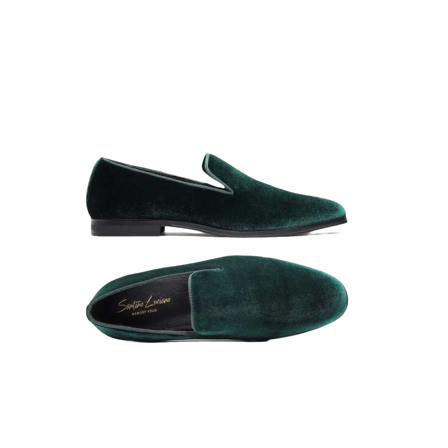 Mens Santino Luciano Shoes Soft Velvet Slip on Loafer Formal C351 Emerald Green - J.Valintin Men's Wear Legend - 98997