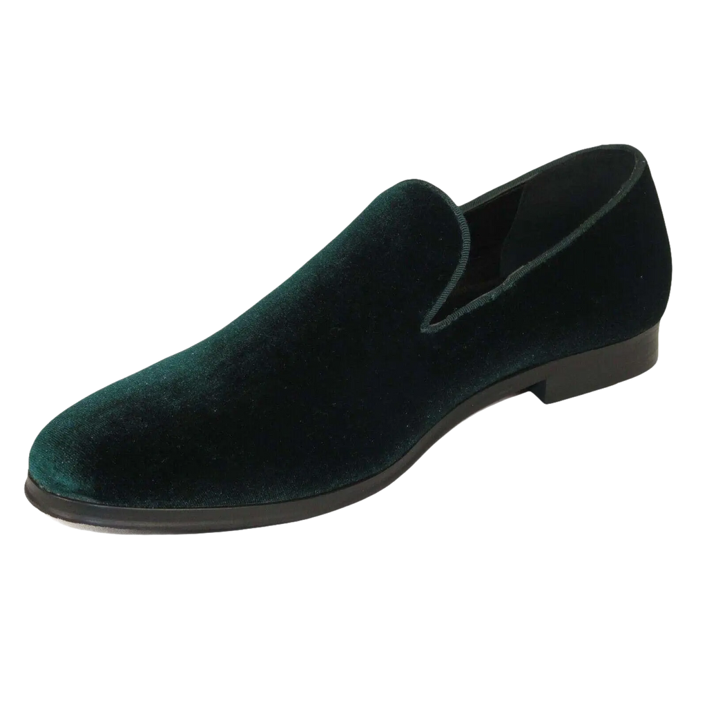 Mens Santino Luciano Shoes Soft Velvet Slip on Loafer Formal C351 Emerald Green - J.Valintin Men's Wear Legend - C351 - Green - 14M