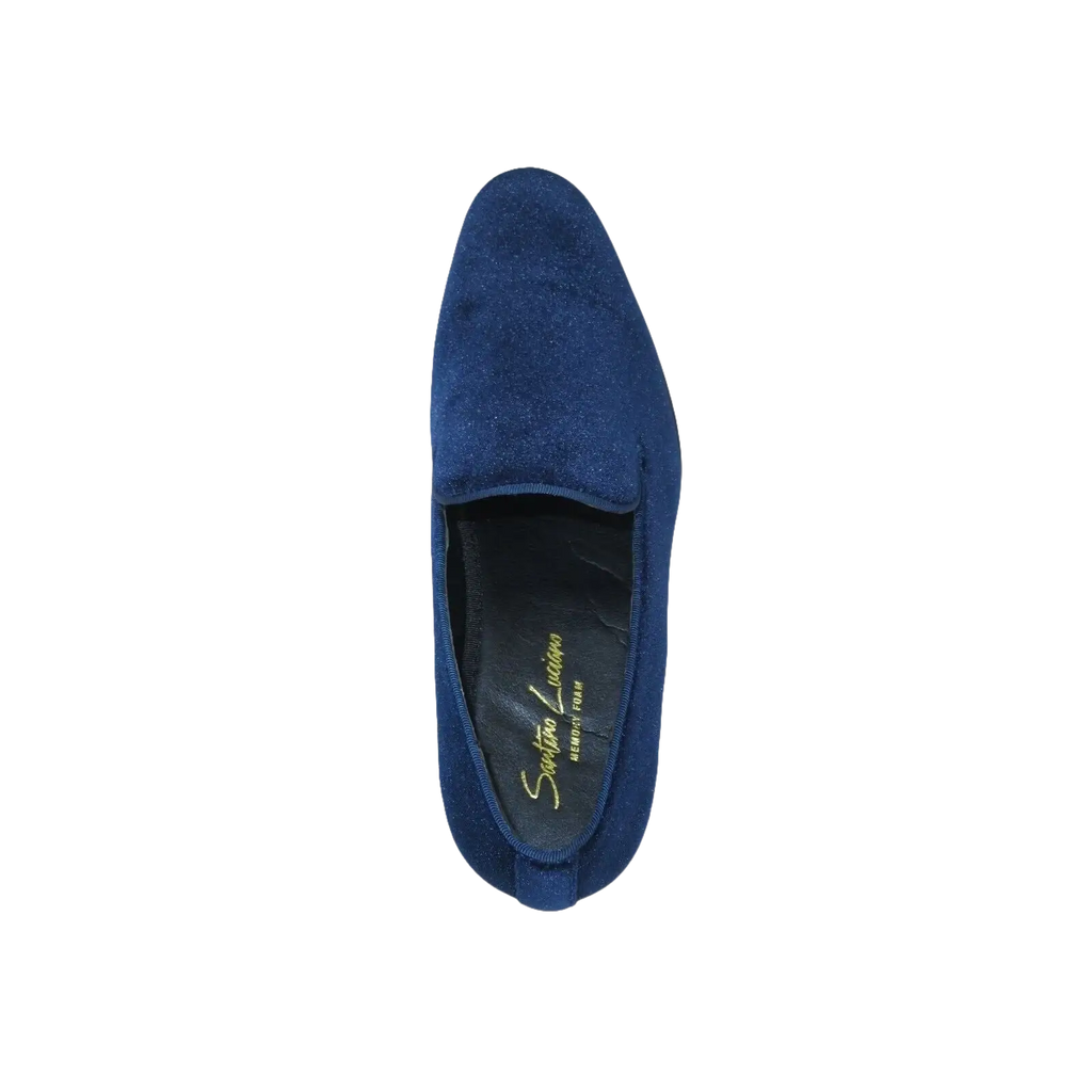 Mens Santino Luciano Shoes Soft Velvet Slip on Loafer Formal C351 Navy Blue - J.Valintin Men's Wear Legend - 99013