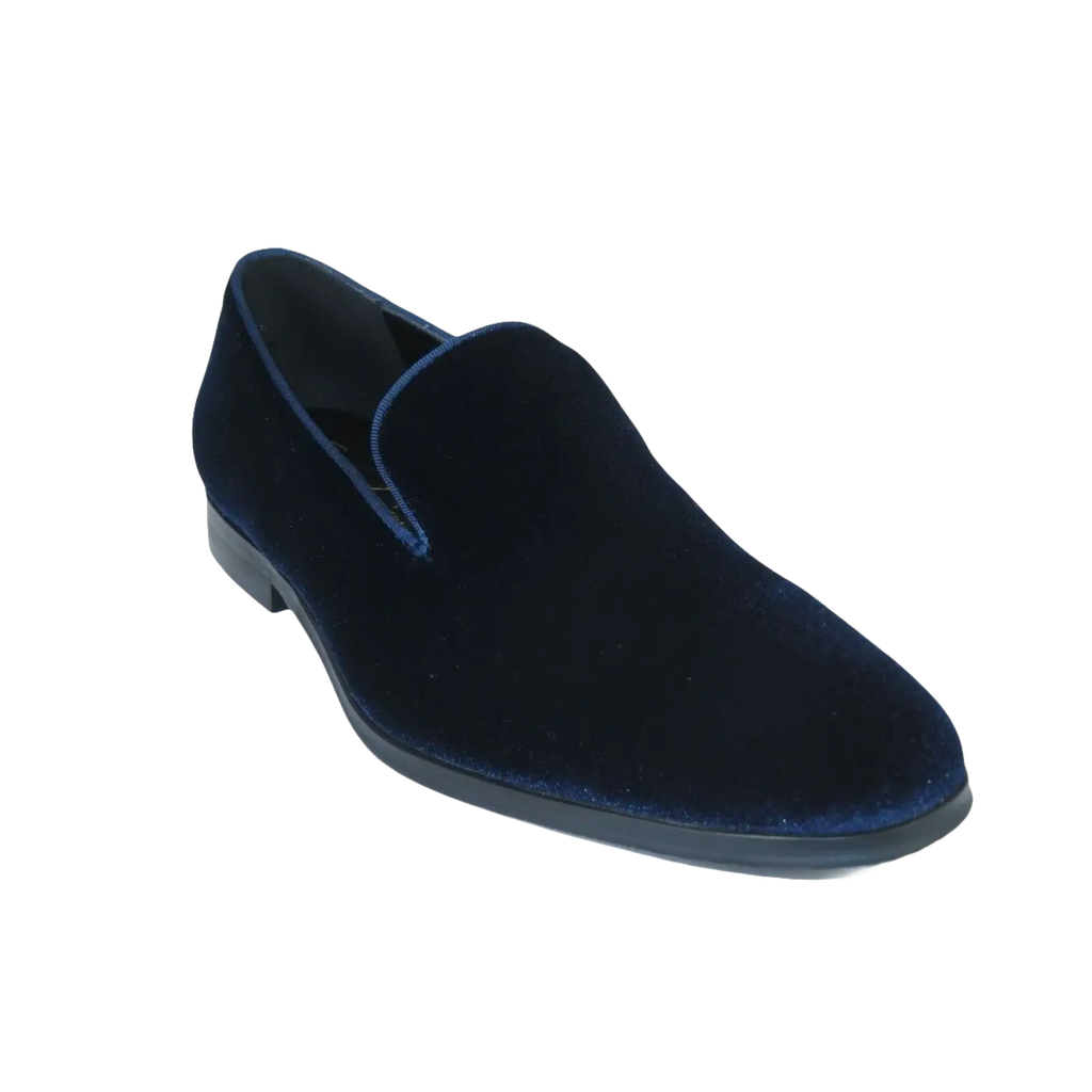 Mens Santino Luciano Shoes Soft Velvet Slip on Loafer Formal C351 Navy Blue - J.Valintin Men's Wear Legend - 99013