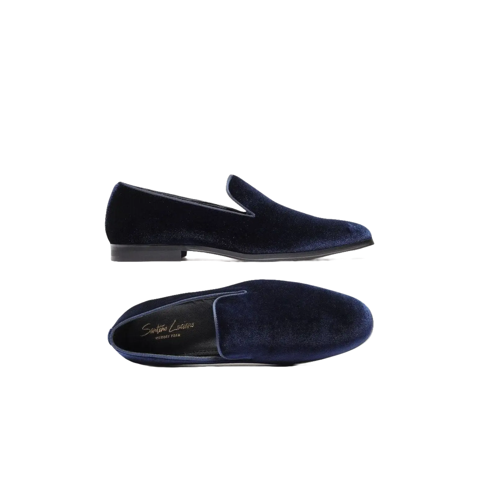 Mens Santino Luciano Shoes Soft Velvet Slip on Loafer Formal C351 Navy Blue - J.Valintin Men's Wear Legend - 99013