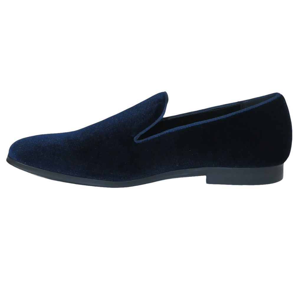 Mens Santino Luciano Shoes Soft Velvet Slip on Loafer Formal C351 Navy Blue - J.Valintin Men's Wear Legend - 99013