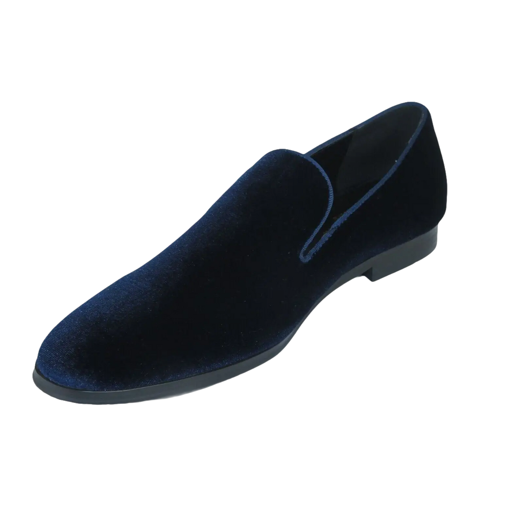 Mens Santino Luciano Shoes Soft Velvet Slip on Loafer Formal C351 Navy Blue - J.Valintin Men's Wear Legend - 99013