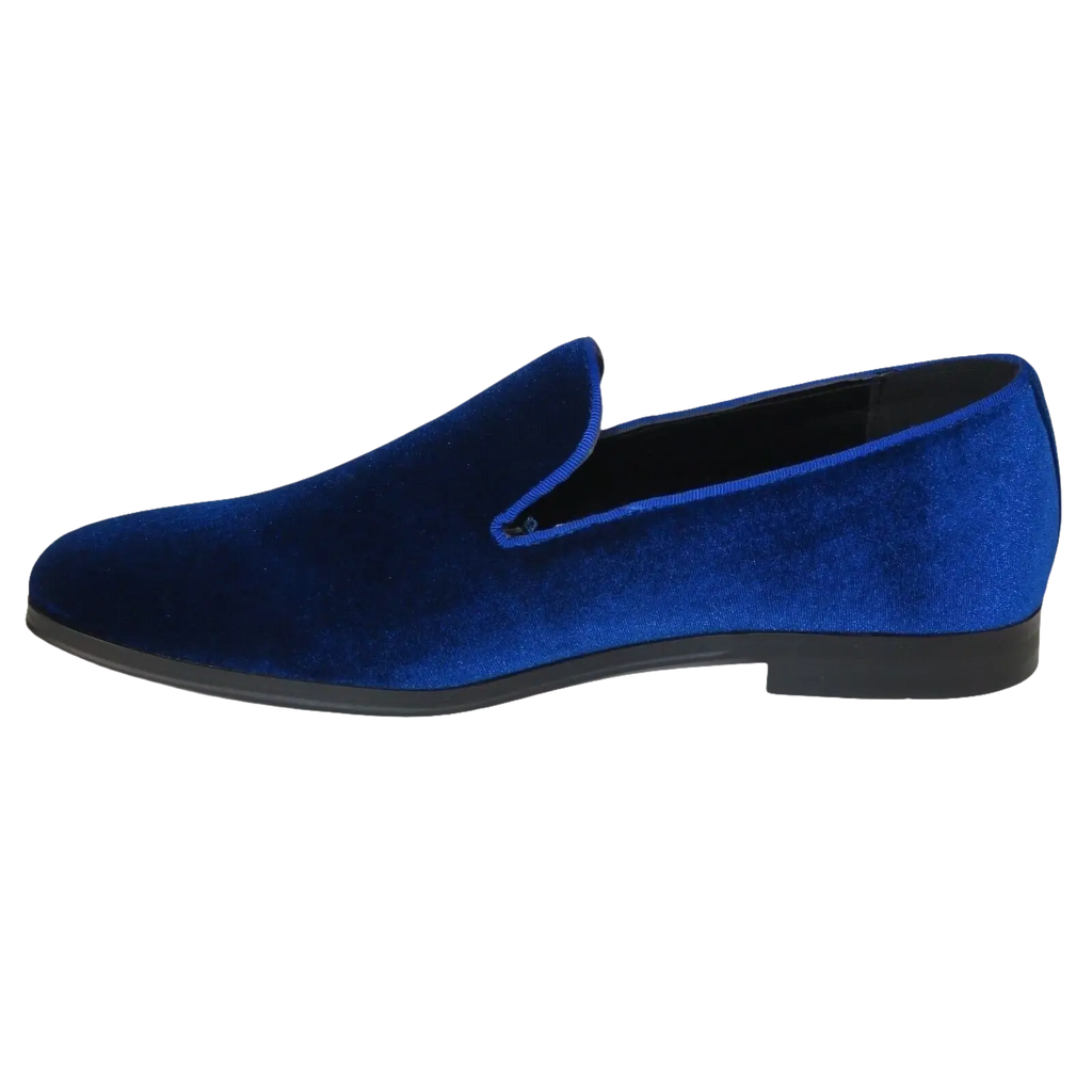 Mens Santino Luciano Shoes Soft Velvet Slip on Loafer Formal C351 Royal Blue - J.Valintin Men's Wear Legend - 99005