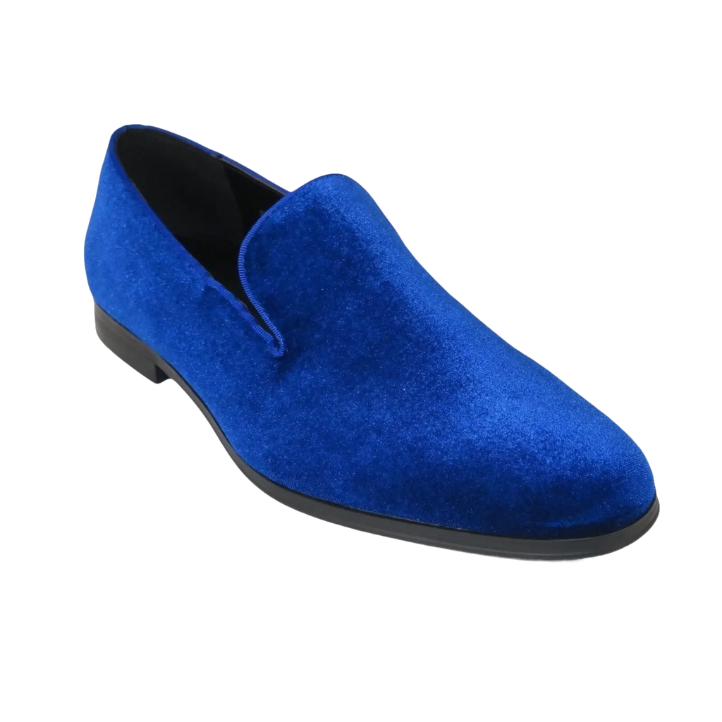 Mens Santino Luciano Shoes Soft Velvet Slip on Loafer Formal C351 Royal Blue - J.Valintin Men's Wear Legend - 99005