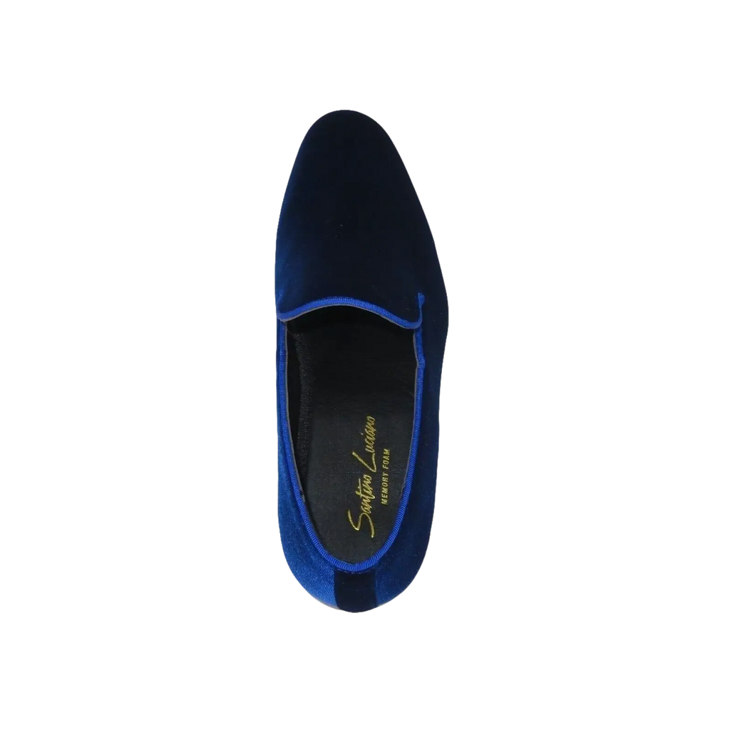 Mens Santino Luciano Shoes Soft Velvet Slip on Loafer Formal C351 Royal Blue - J.Valintin Men's Wear Legend - 99005