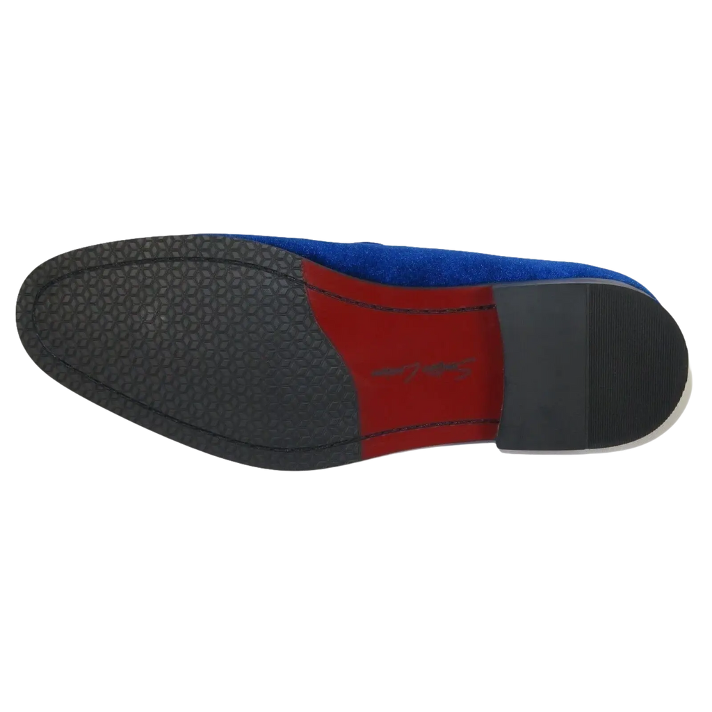 Mens Santino Luciano Shoes Soft Velvet Slip on Loafer Formal C351 Royal Blue - J.Valintin Men's Wear Legend - 99005
