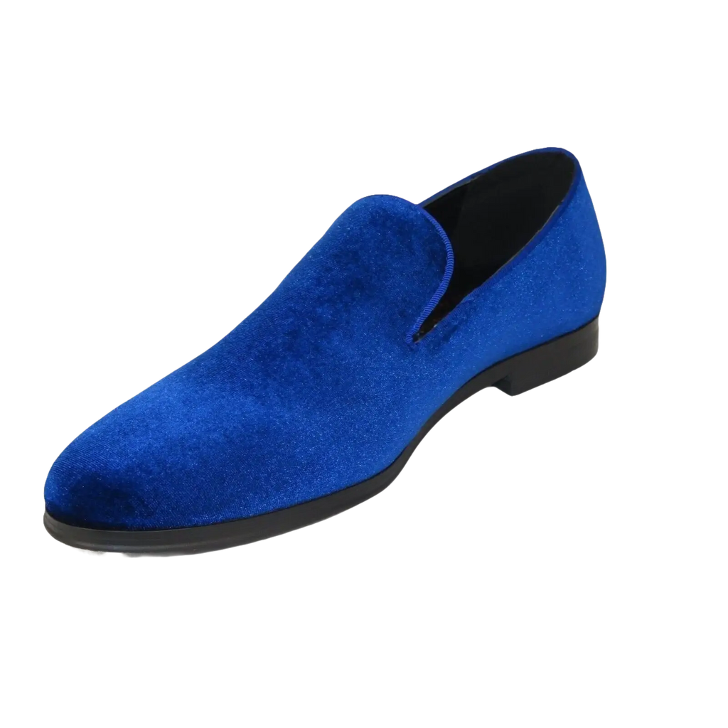 Mens Santino Luciano Shoes Soft Velvet Slip on Loafer Formal C351 Royal Blue - J.Valintin Men's Wear Legend - 99005