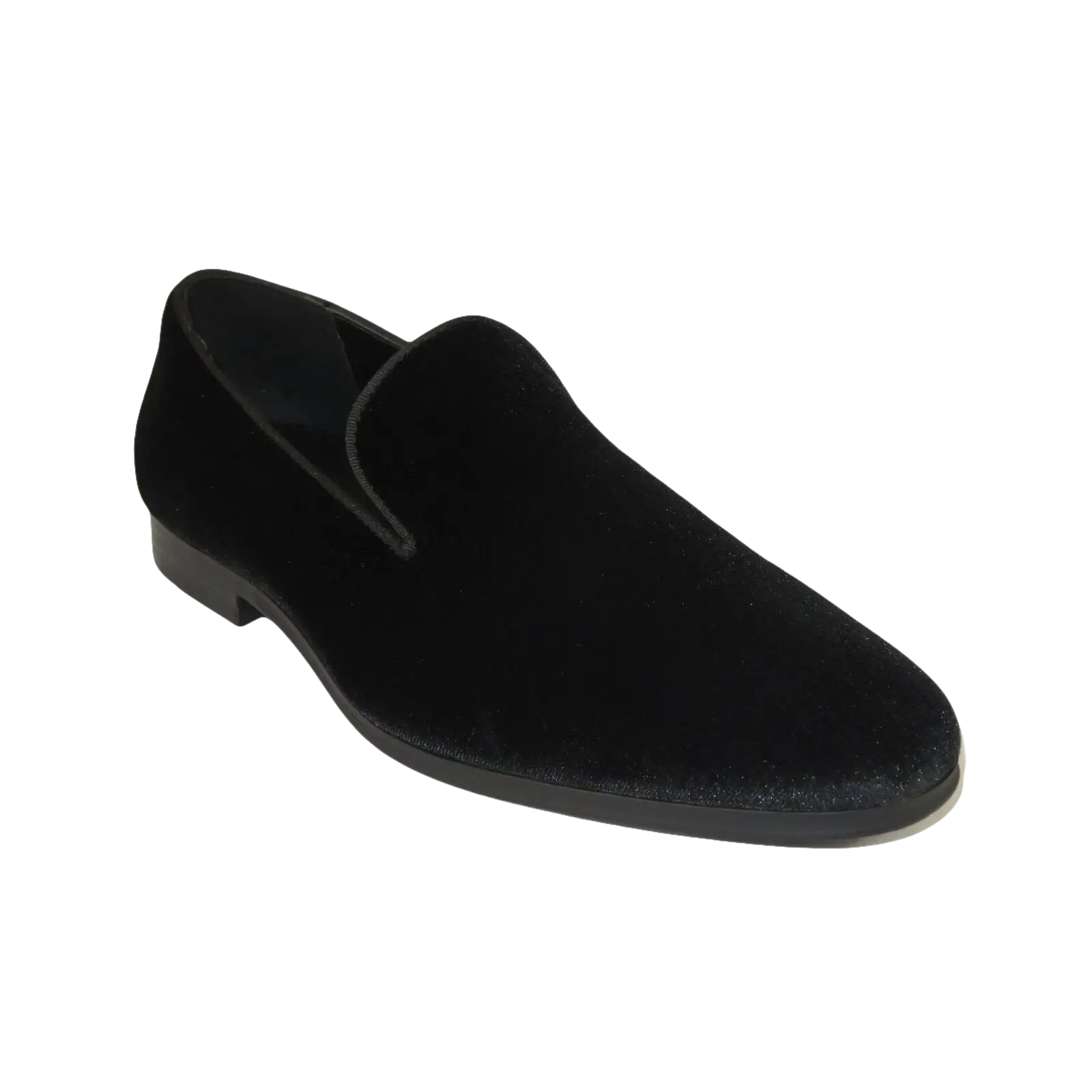 Mens Santino Luciano Shoes Soft Velvet Slip on Loafer Formal Wedding C351 Black - J.Valintin Men's Wear Legend - C351 - Black - 14M