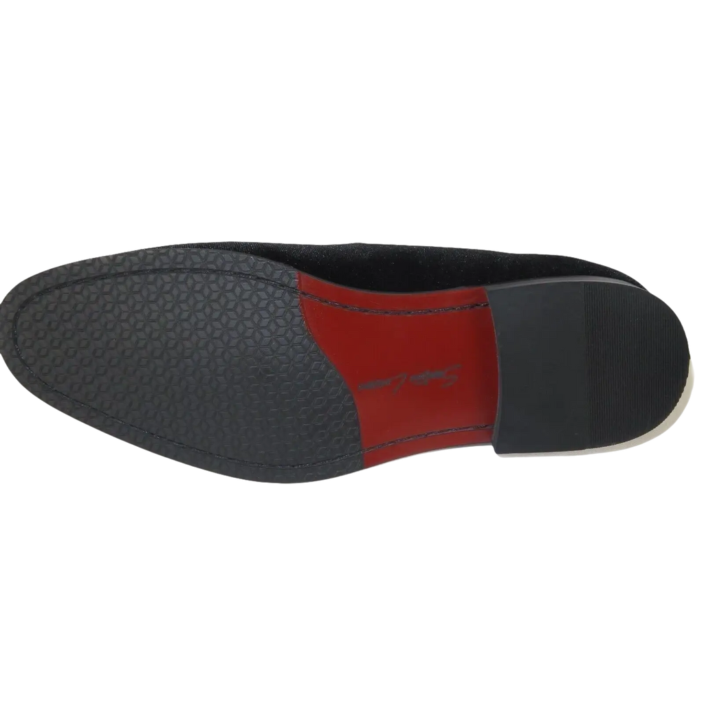 Mens Santino Luciano Shoes Soft Velvet Slip on Loafer Formal Wedding C351 Black - J.Valintin Men's Wear Legend - C351 - Black - 14M