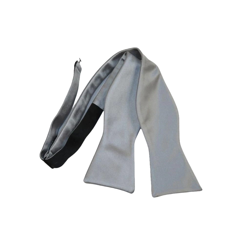 Men's Self Bow Tie By Hand J.Valintin Collection Solid Satin #92544 Silver - J.Valintin Men's Wear Legend - 92544