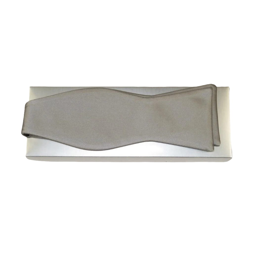 Men's Self Bow Tie By Hand J.Valintin Collection Solid Satin #92544 Silver - J.Valintin Men's Wear Legend - 92544
