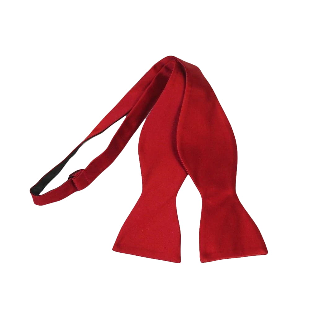 Men's Self Bow Tie By Hand J.Valintin Collection Solid Satin #92545 Red - J.Valintin Men's Wear Legend - 92545