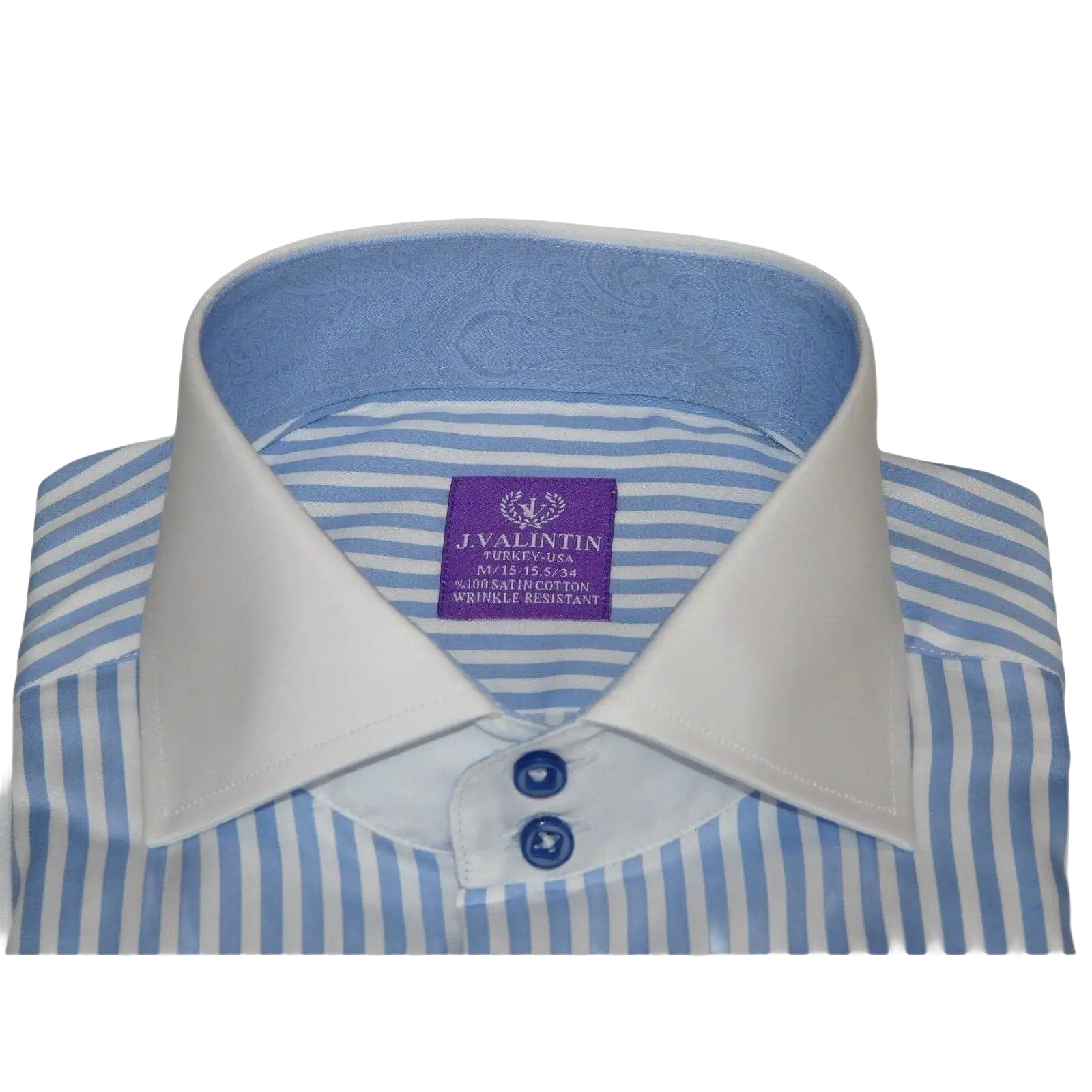 Mens Shirt J.Valintin Turkey Usa Egyption Cotton Axxess Style 1A19 - 68 Blue - J.Valintin Men's Wear Legend - 4879