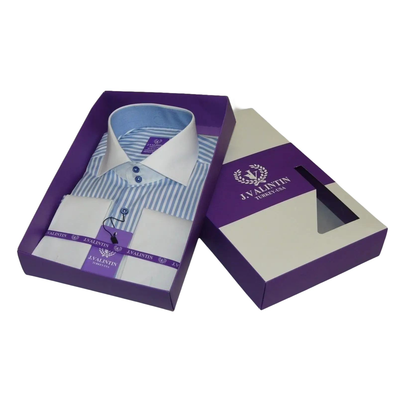 Mens Shirt J.Valintin Turkey Usa Egyption Cotton Axxess Style 1A19 - 68 Blue - J.Valintin Men's Wear Legend - 4879
