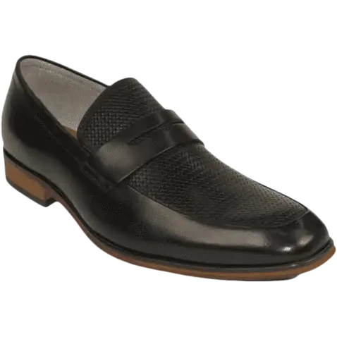 Men's Shoes Steve Madden Soft Leather upper Slip On Emree Black basket weave - J.Valintin Men's Wear Legend - 100793