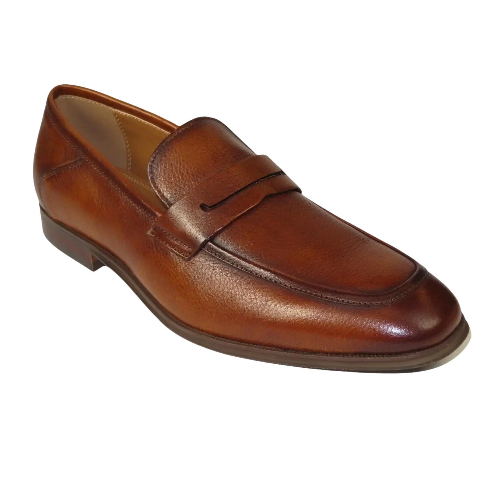 Men's Shoes Steve Madden Soft Leather upper Slip On Penny Acheron Brandy - J.Valintin Men's Wear Legend - 99730