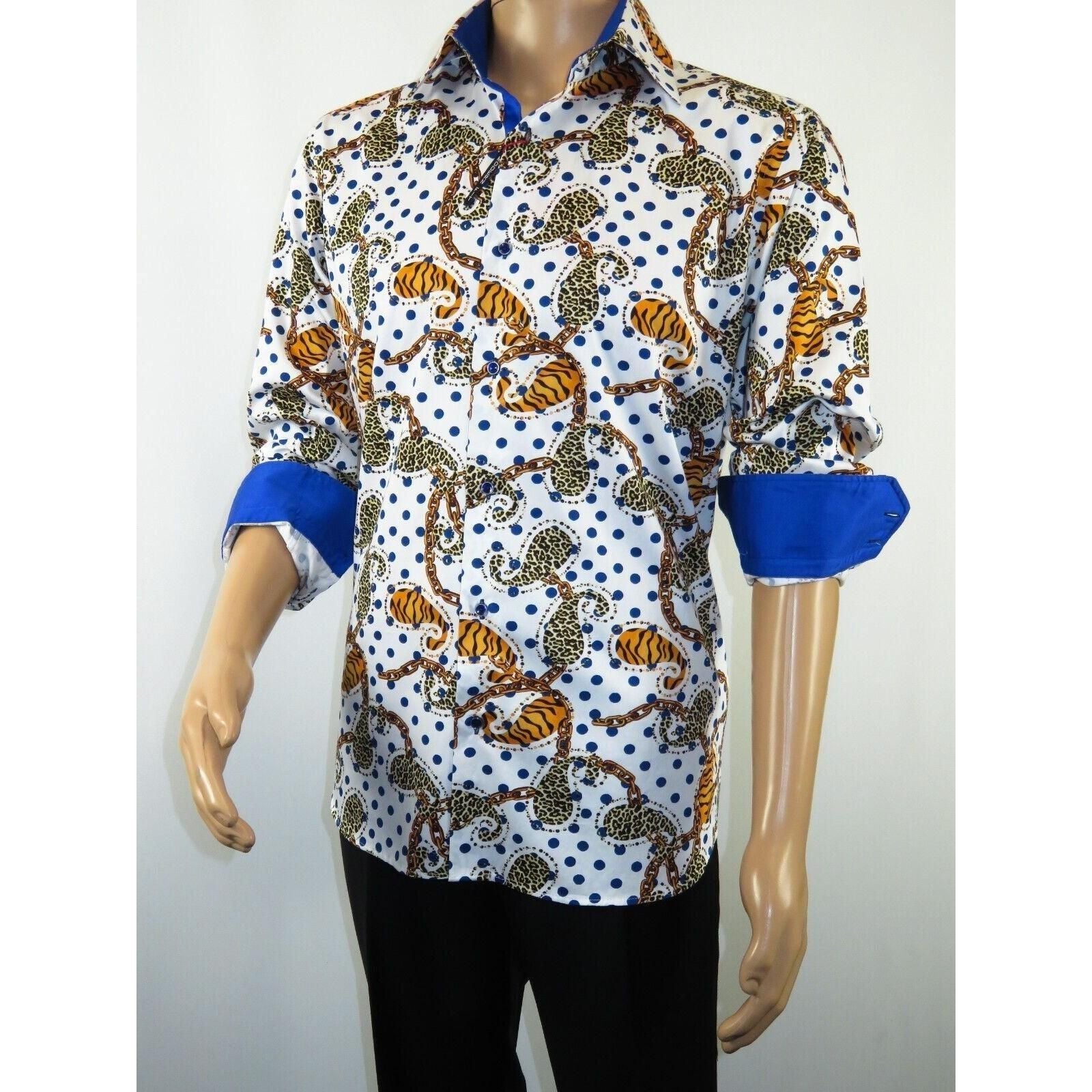 Mens Sports Dress Shirts By AXXESS From Turkey 100% Egyptian Cotton 622 - 04 White - J.Valintin Men's Wear Legend - 26122