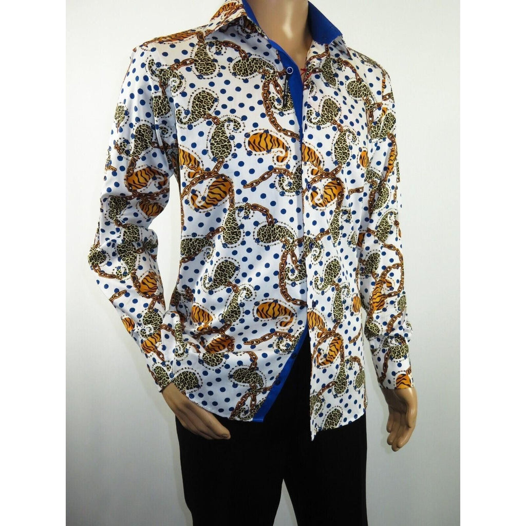 Mens Sports Dress Shirts By AXXESS From Turkey 100% Egyptian Cotton 622 - 04 White - J.Valintin Men's Wear Legend - 26122