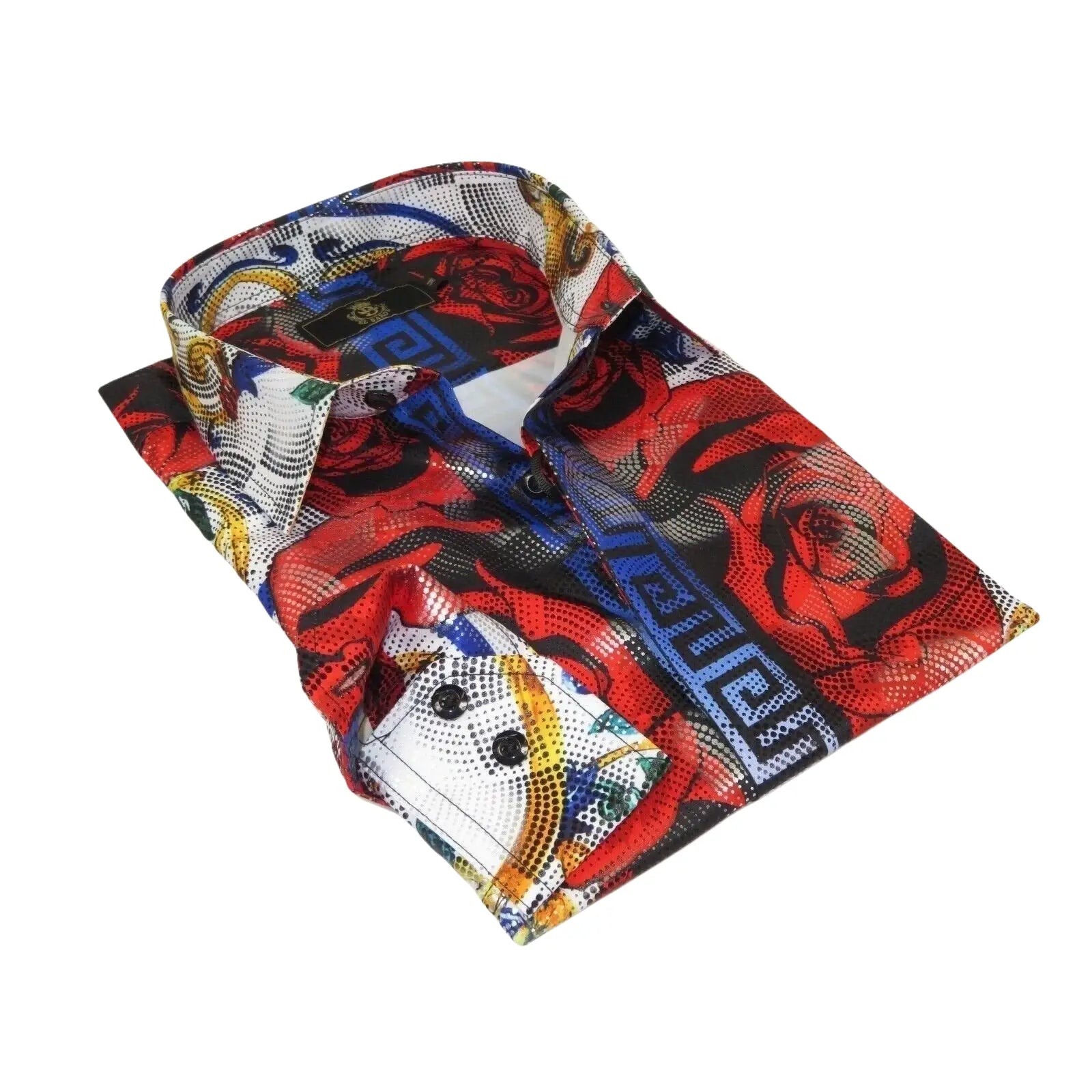 Men's Sports Shirt By Barocco Fashion Printed Long Sleeves Soft Feel EFS78 Multi - J.Valintin Men's Wear Legend - 99438