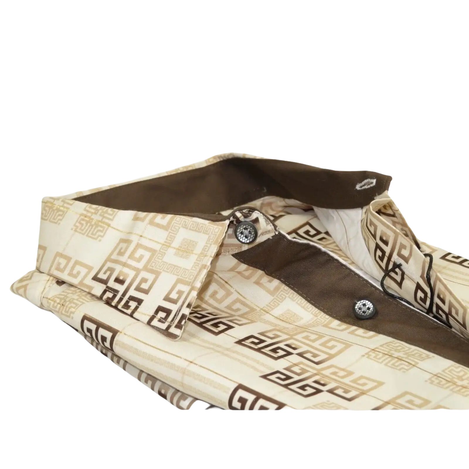 Mens Sports Shirt by DE - NIKO Long Sleeves Fashion Prints Soft Modal NK600 Khaki - J.Valintin Men's Wear Legend - 99407