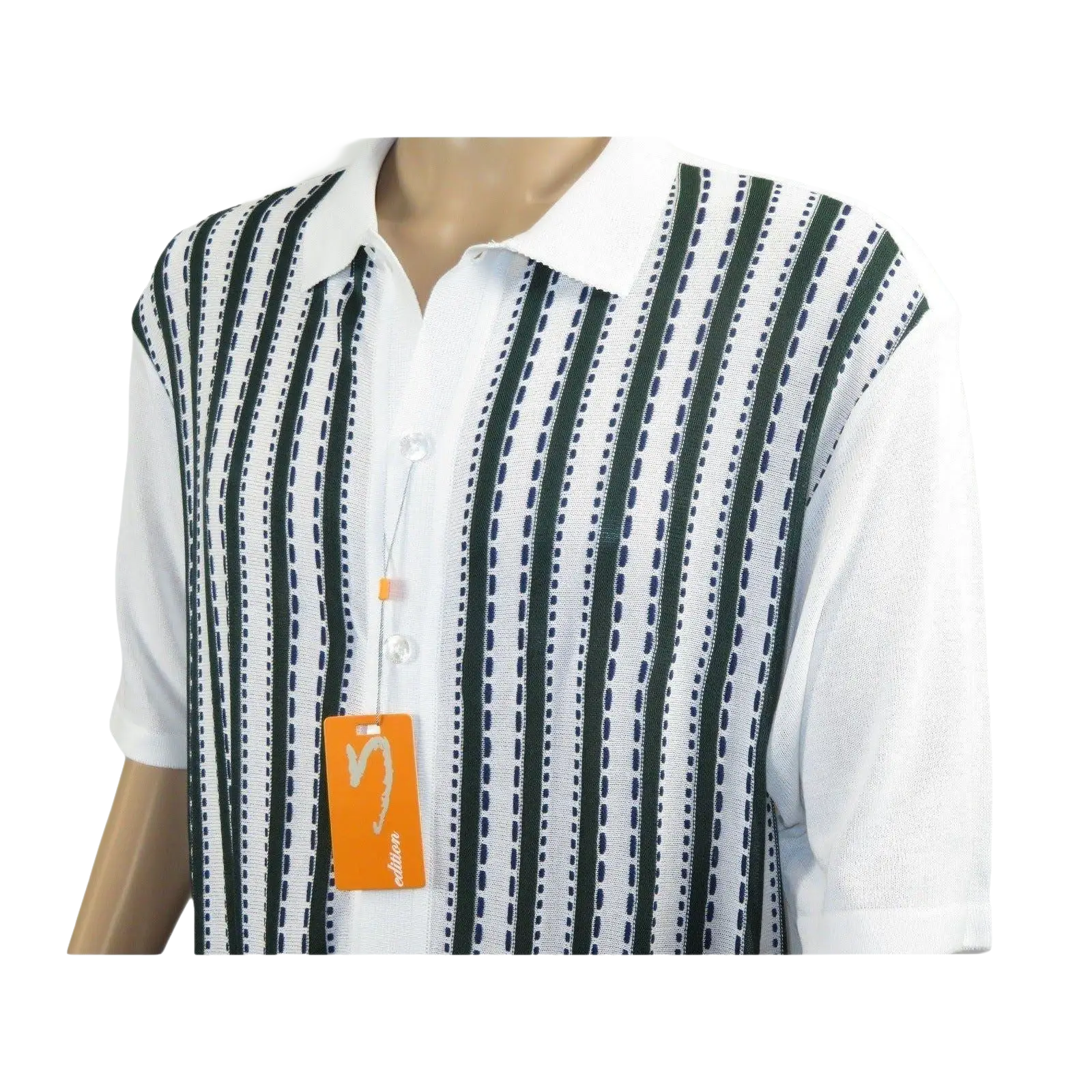 Men's Sports Shirt Knit by Silversilk Stacy Adams 6120 Black Navy Green Size XL - J.Valintin Men's Wear Legend - 7411