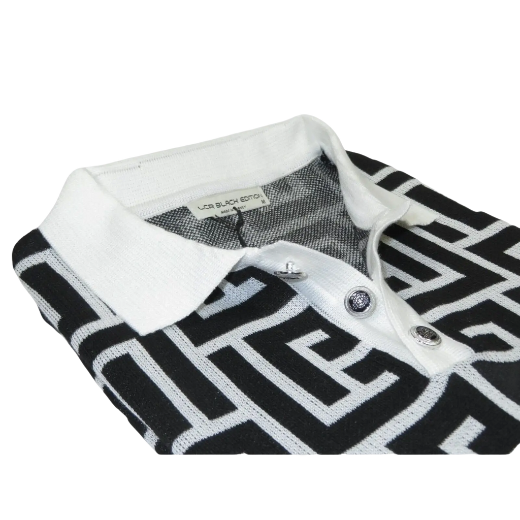 Men's Sports Shirt LCR MIZUMI Soft Cotton Blend Fashion Polo Style 11170 - A Black - J.Valintin Men's Wear Legend - 99632