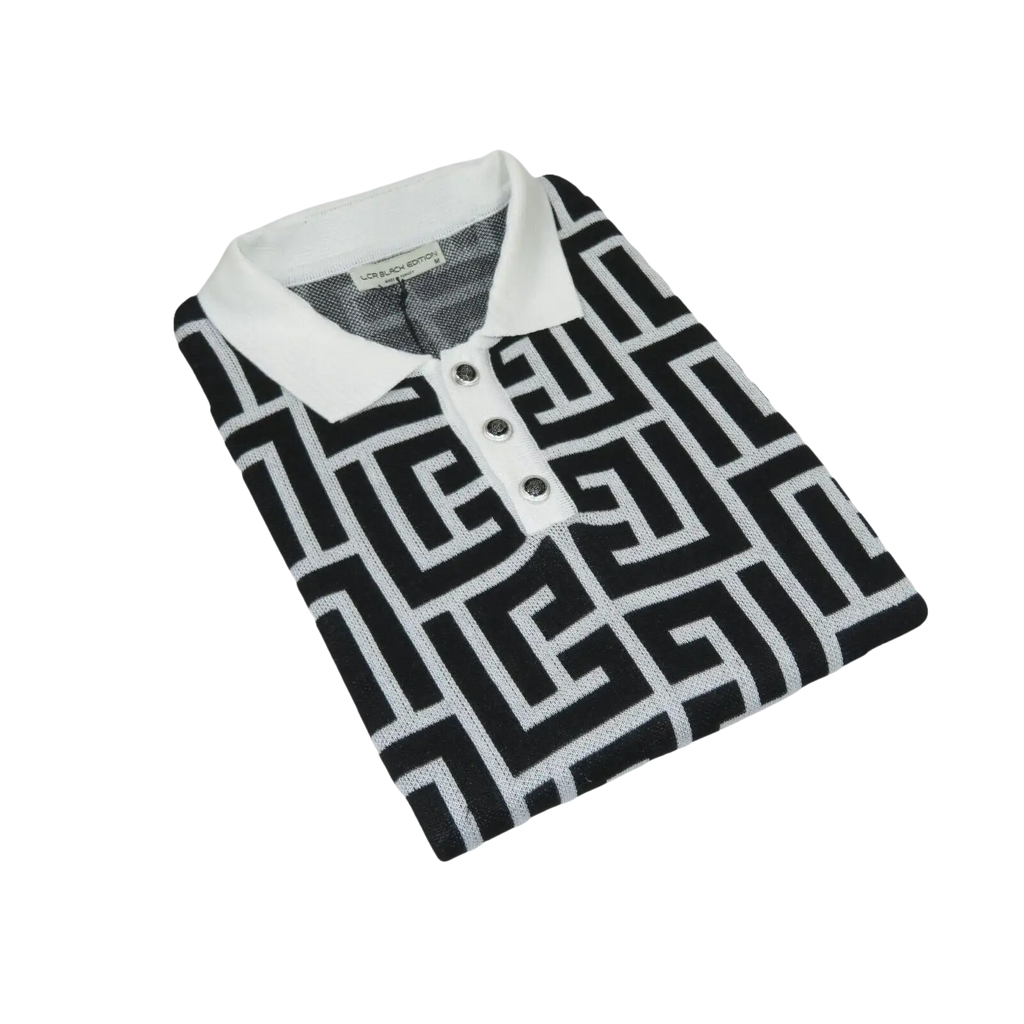 Men's Sports Shirt LCR MIZUMI Soft Cotton Blend Fashion Polo Style 11170 - A Black - J.Valintin Men's Wear Legend - 99632