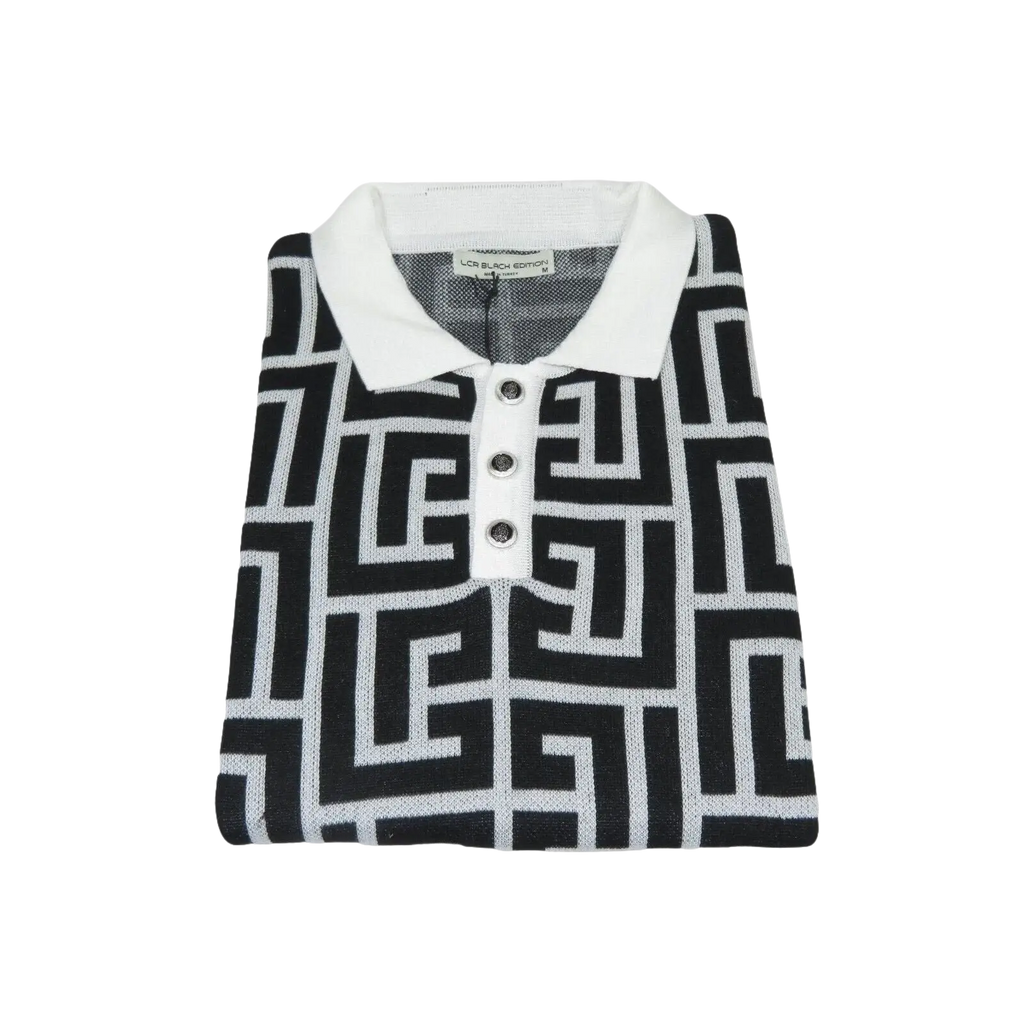 Men's Sports Shirt LCR MIZUMI Soft Cotton Blend Fashion Polo Style 11170 - A Black - J.Valintin Men's Wear Legend - 99632