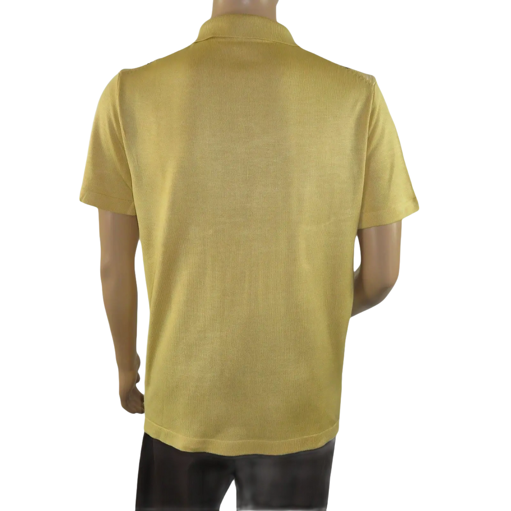 Mens Stacy Adams Italian Style Knit Woven Shirt Short Sleeves 3107 Honey Beige - J.Valintin Men's Wear Legend - 94948