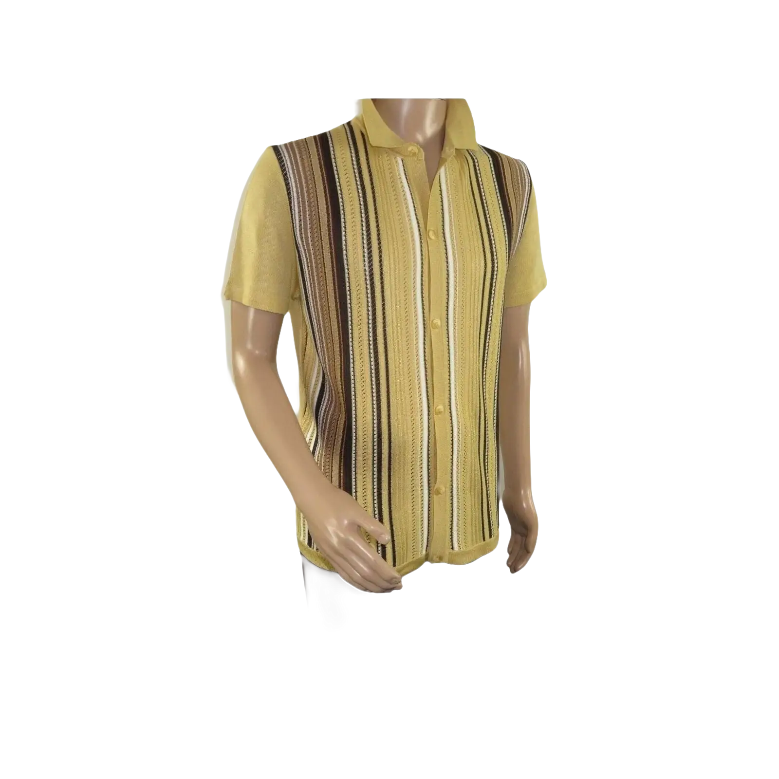 Mens Stacy Adams Italian Style Knit Woven Shirt Short Sleeves 3112 Honey Beige - J.Valintin Men's Wear Legend - 94882