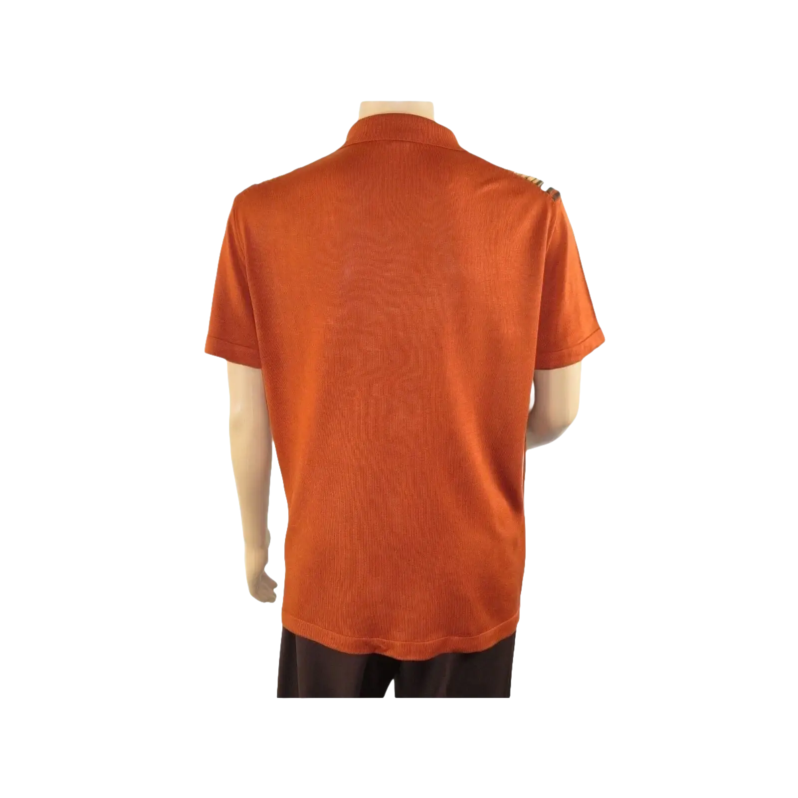 Mens Stacy Adams Italian Style Knit Woven Shirt Short Sleeves 3112 Rust Orange - J.Valintin Men's Wear Legend - 94960