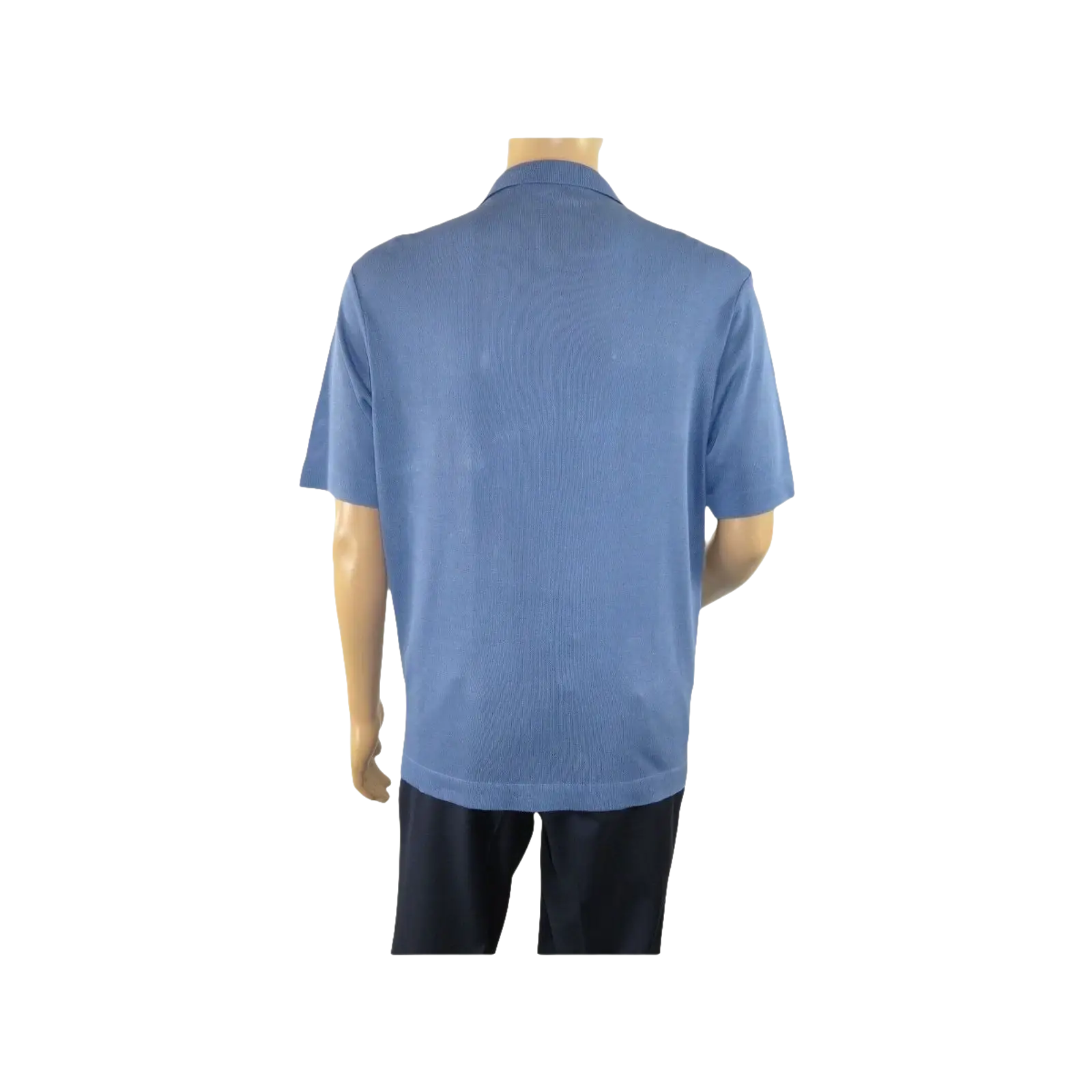 Mens Stacy Adams Italian Style Knit Woven Shirt Short Sleeves 3118 Denim Blue - J.Valintin Men's Wear Legend - 94864