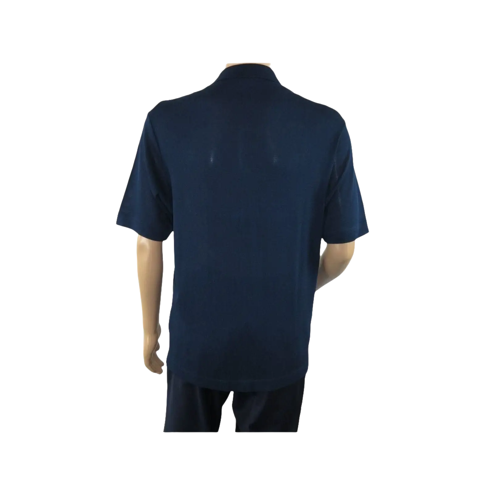 Mens Stacy Adams Italian Style Knit Woven Shirt Short Sleeves 3118 Navy Blue - J.Valintin Men's Wear Legend - 94858