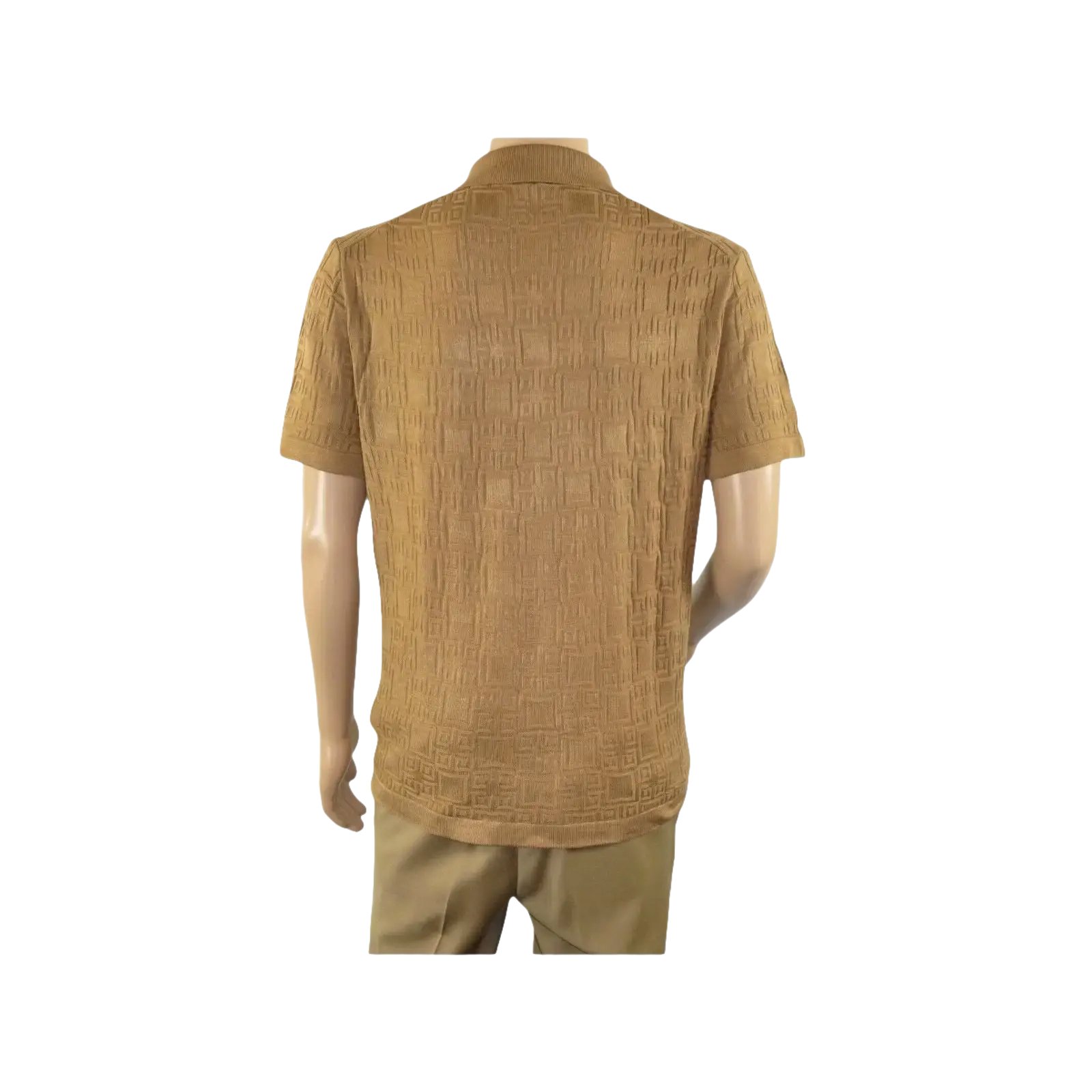 Mens Stacy Adams Italian Style Knit Woven Shirt Short Sleeves 3128 Cafe Brown - J.Valintin Men's Wear Legend - 94894