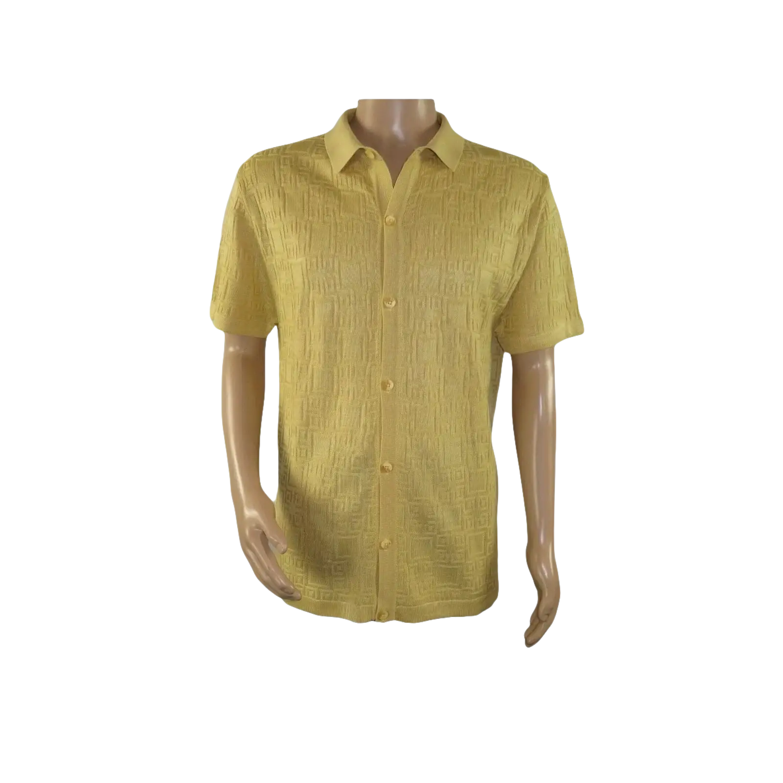 Mens Stacy Adams Italian Style Knit Woven Shirt Short Sleeves 3128 Honey Beige - J.Valintin Men's Wear Legend - 94906