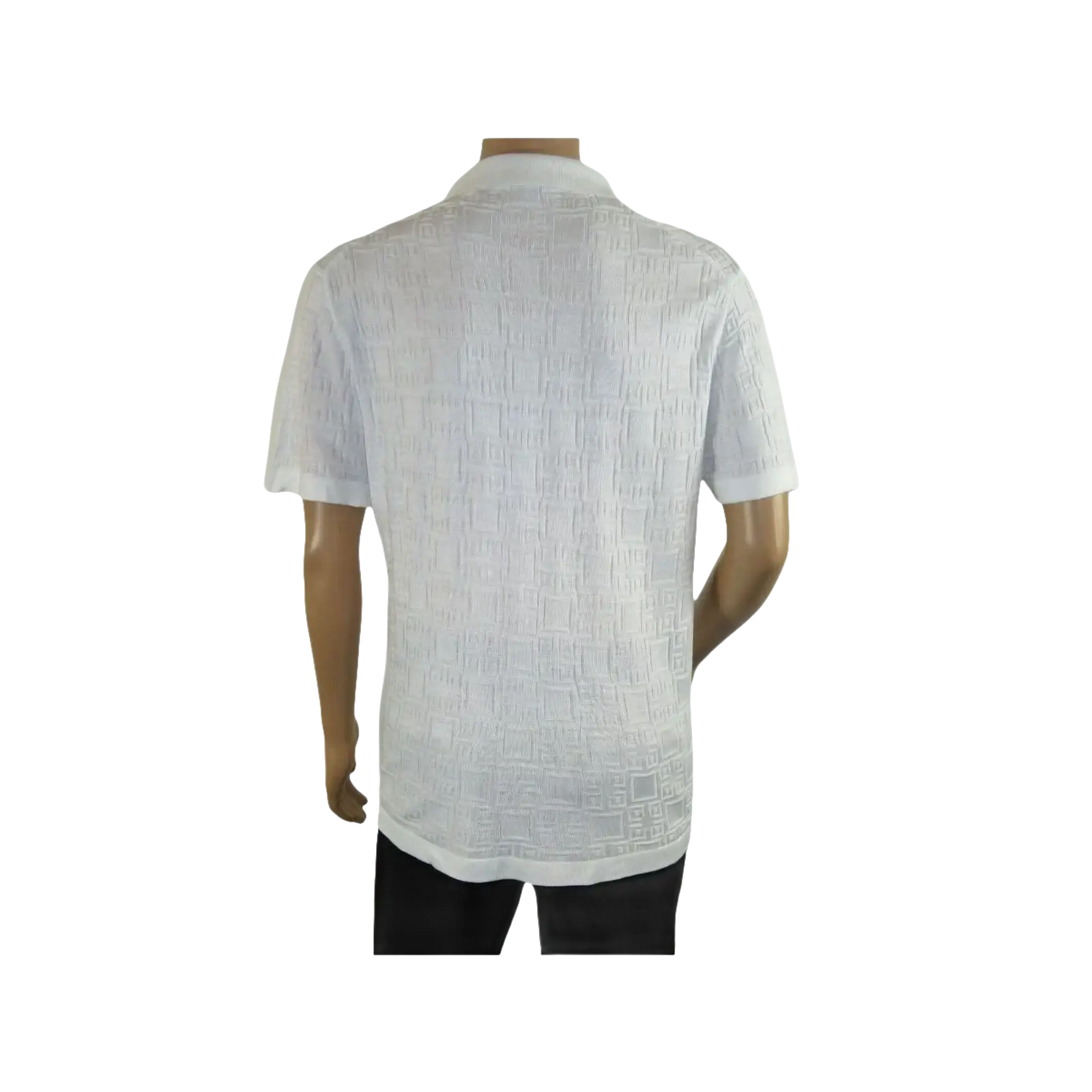 Mens Stacy Adams Italian Style Knit Woven Shirt Short Sleeves 3128 Pure White - J.Valintin Men's Wear Legend - 94912