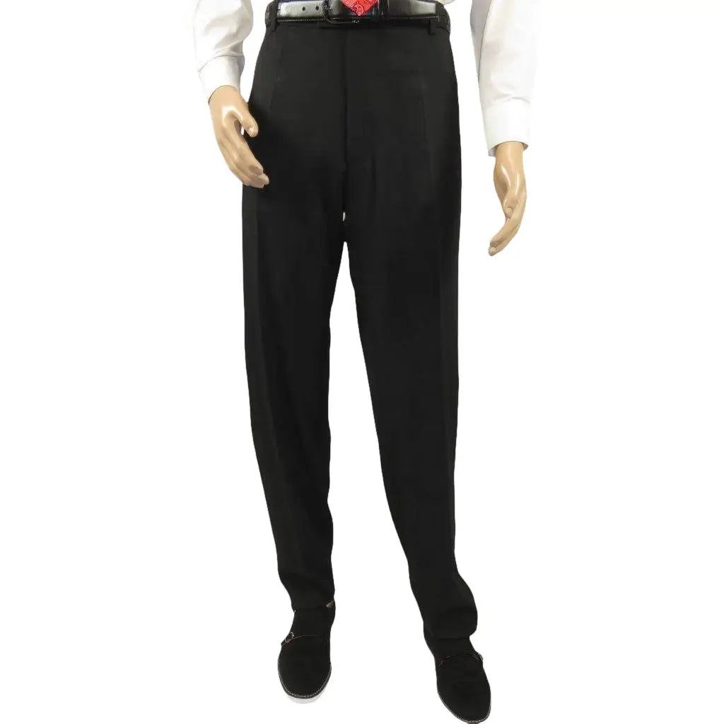 Mens Stacy Adams Pants Elastic waist band feature 51016 Black 42 Waist - J.Valintin Men's Wear Legend - 51016 - black - 42