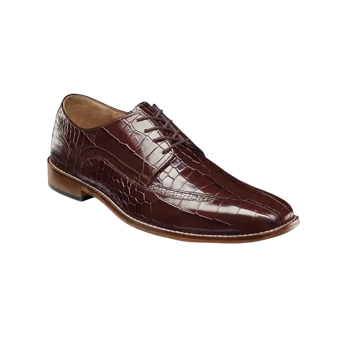 Men's Stacy Adams Shoes Crocodile Leather Print GABARDO 25681 - 221 Cognac - J.Valintin Men's Wear Legend - 25681 - 221 - 7M