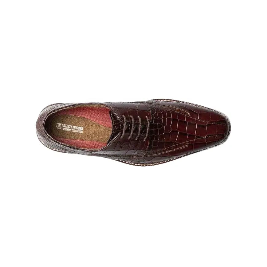 Men's Stacy Adams Shoes Crocodile Leather Print GABARDO 25681 - 221 Cognac - J.Valintin Men's Wear Legend - 25681 - 221 - 7M