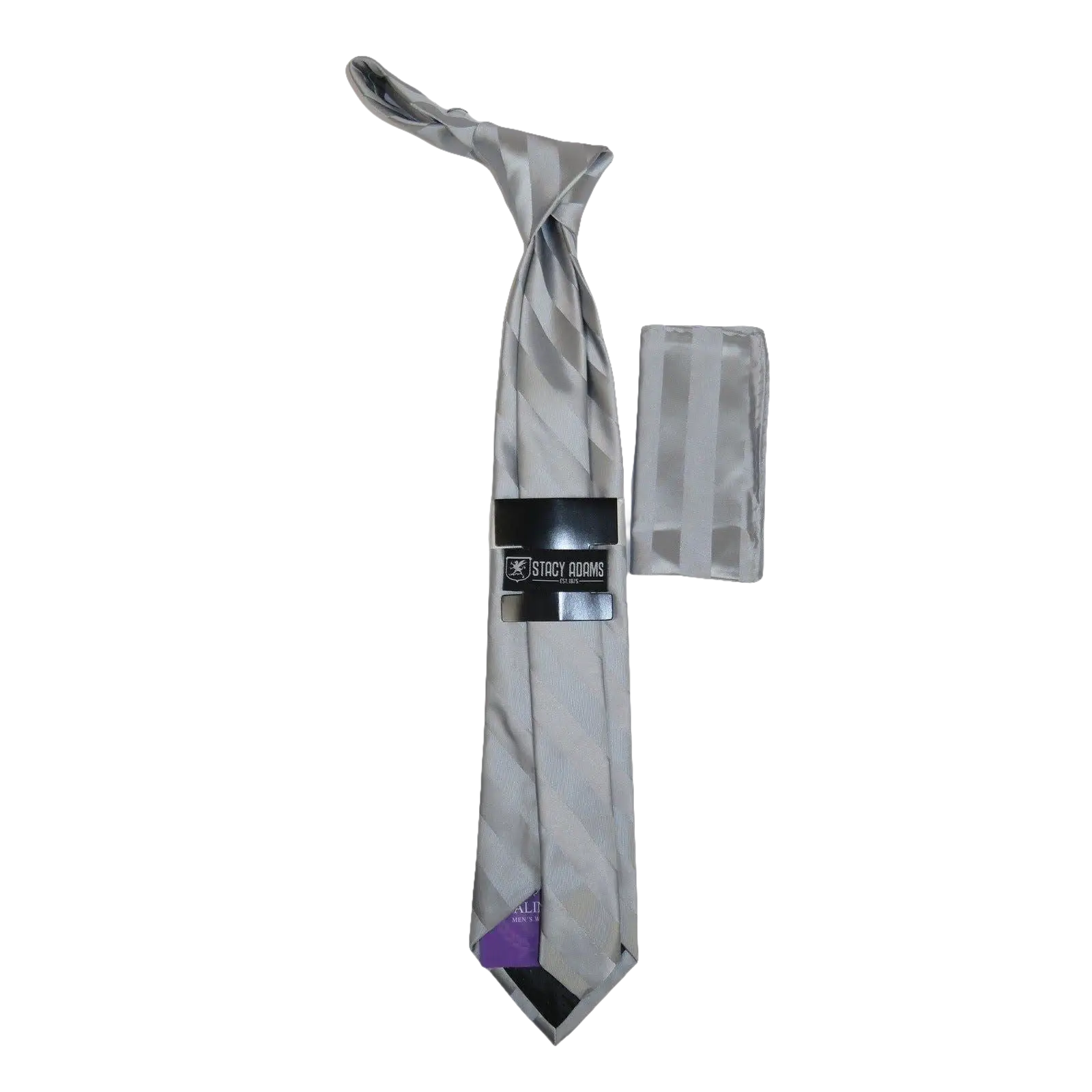 Men's Stacy Adams Tie and Hankie Set Woven Design #Stacy33 Silver Metalic - J.Valintin Men's Wear Legend - 112