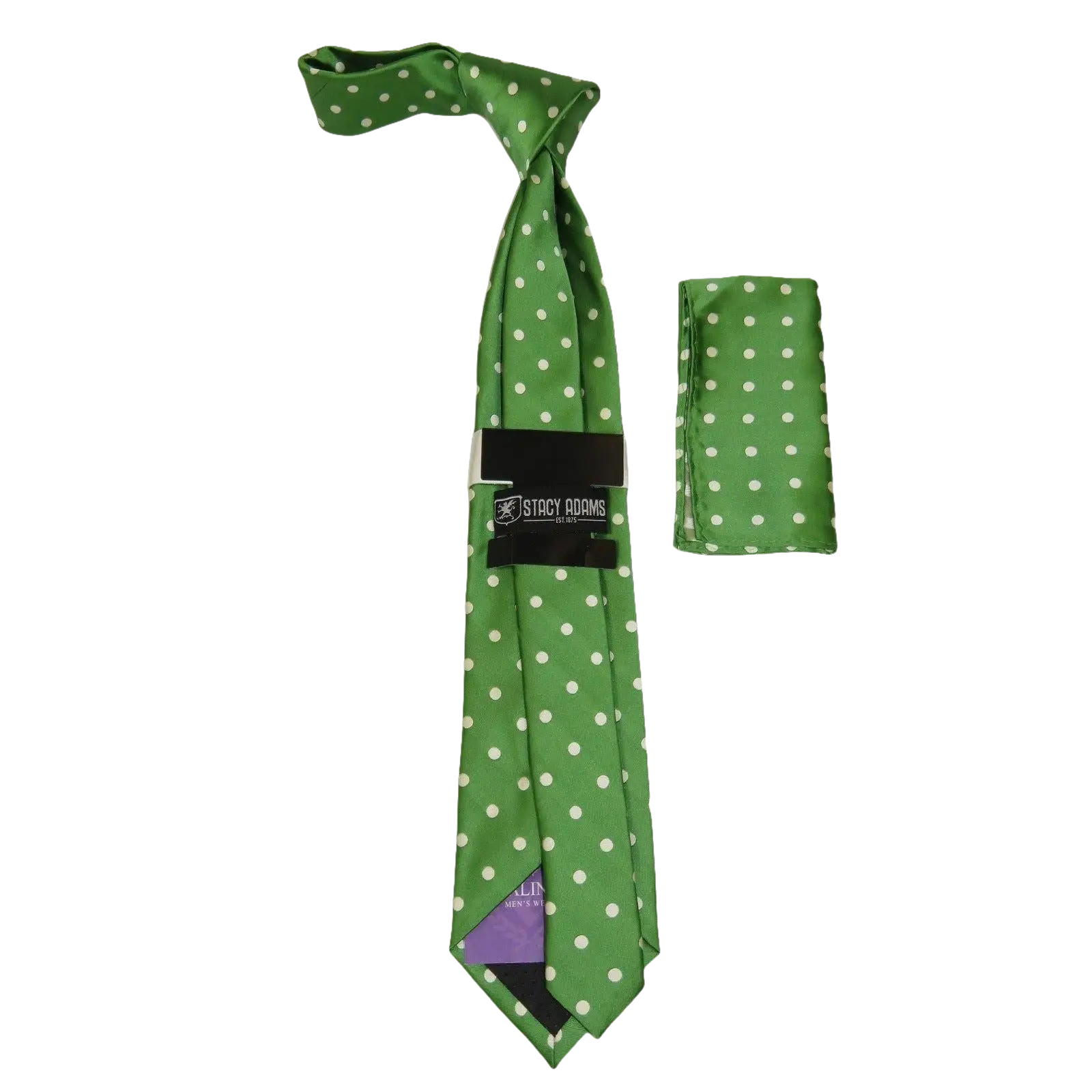 Men's Stacy Adams Tie and Hankie Set Woven Silky Fabric #Stacy13 Green - J.Valintin Men's Wear Legend - 88