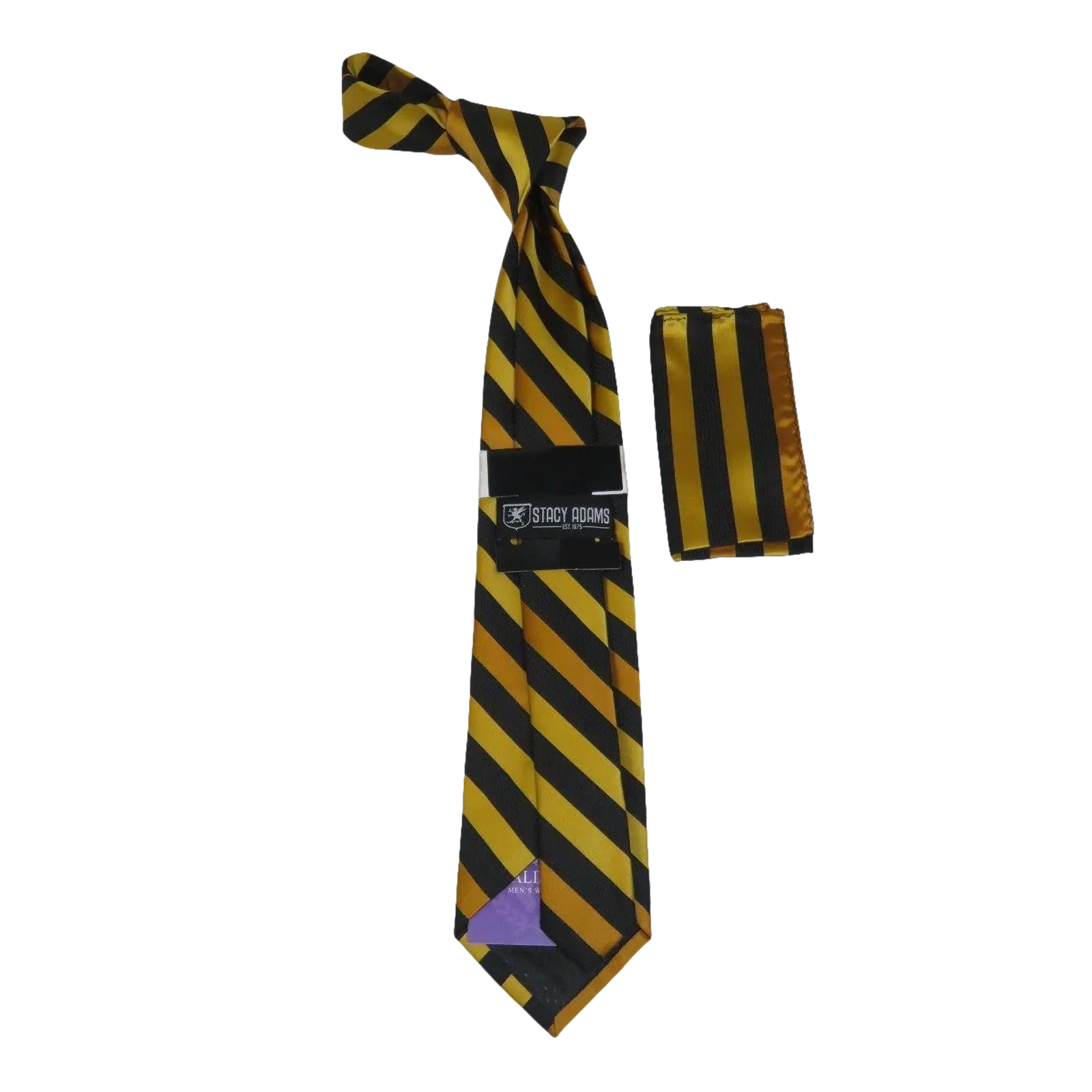 Men's Stacy Adams Tie and Hankie Set Woven Silky Fabric #Stacy49 Gold - J.Valintin Men's Wear Legend - 128