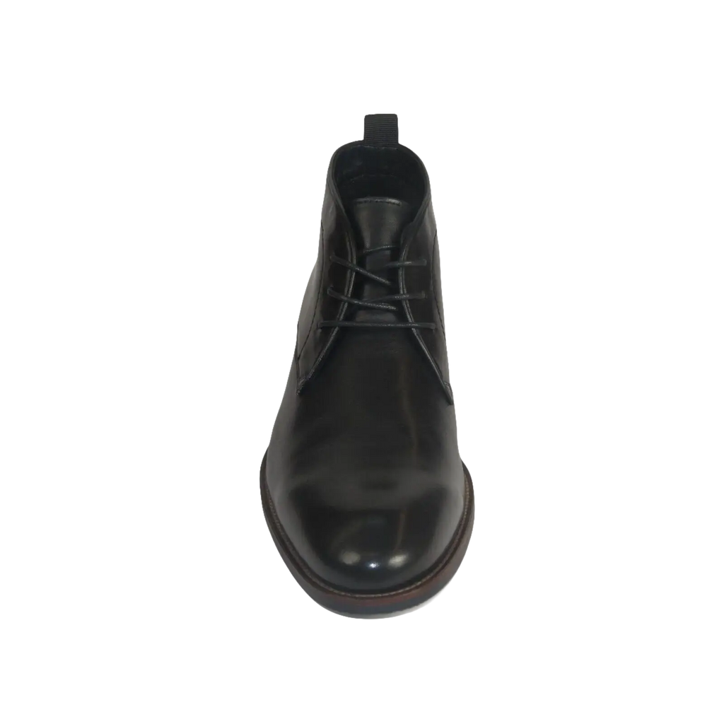 Men's Steve Madden Boot High Top Shoes Lace up Soft Leather Shaunn Black - J.Valintin Men's Wear Legend - 99668