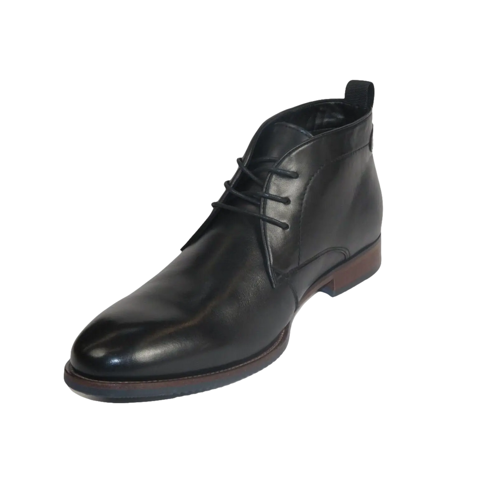 Men's Steve Madden Boot High Top Shoes Lace up Soft Leather Shaunn Black - J.Valintin Men's Wear Legend - 99668